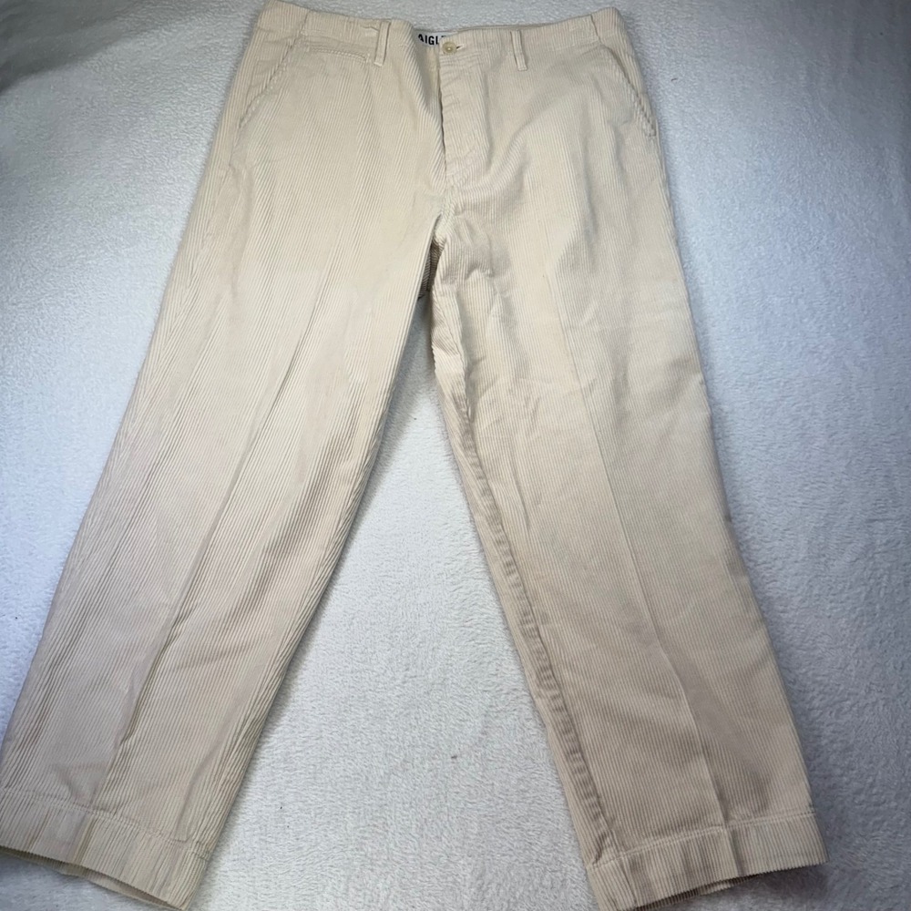 Aigle 1853 Men's Beige Corduroy Pants Size 46 (30x29) Cotton France Style